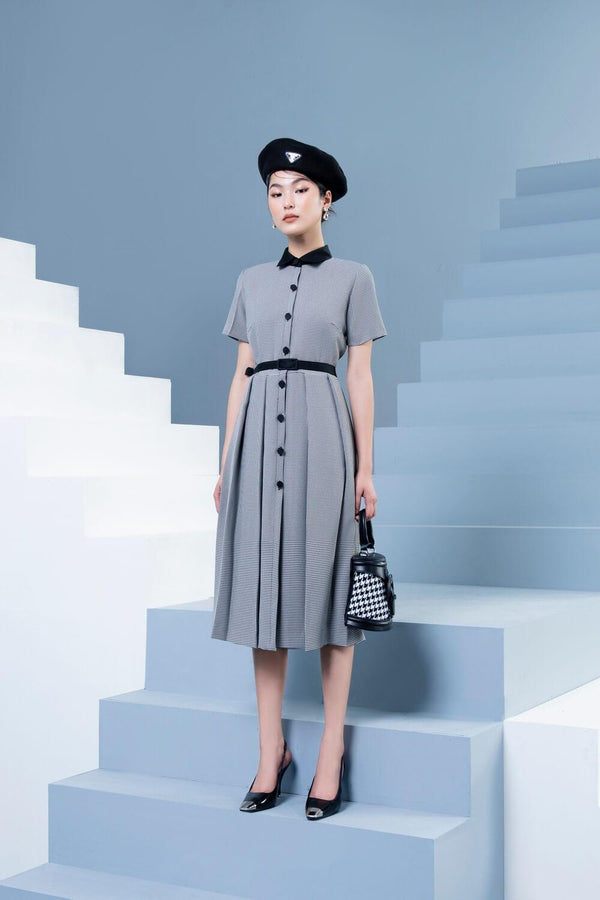 Venn Folded Collar Dress