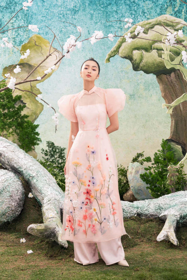 Blossom Puffy Sleeves Ao Dai