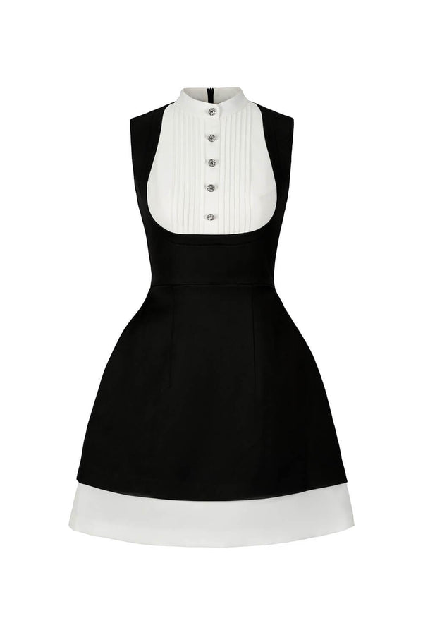 Dorothy Pleated Bib Dress