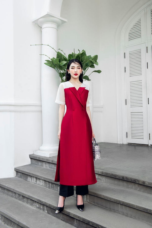 Ellie V-Neck Ao Dai